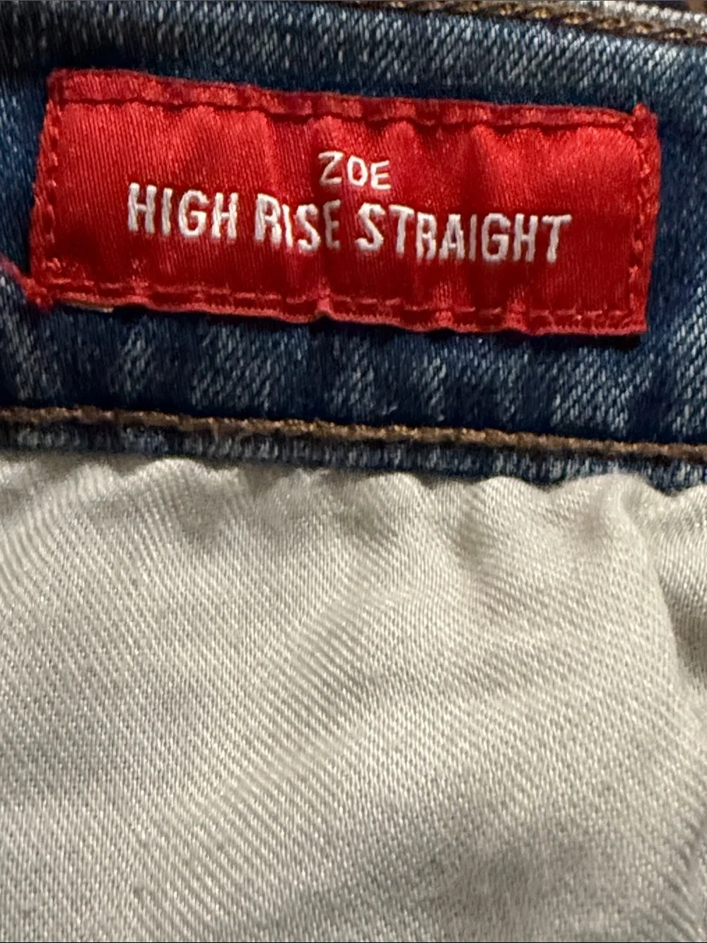 Lucky Brand Zoe High Rise Straight Jeans Womens 6/28L Blue Med Raw Hem